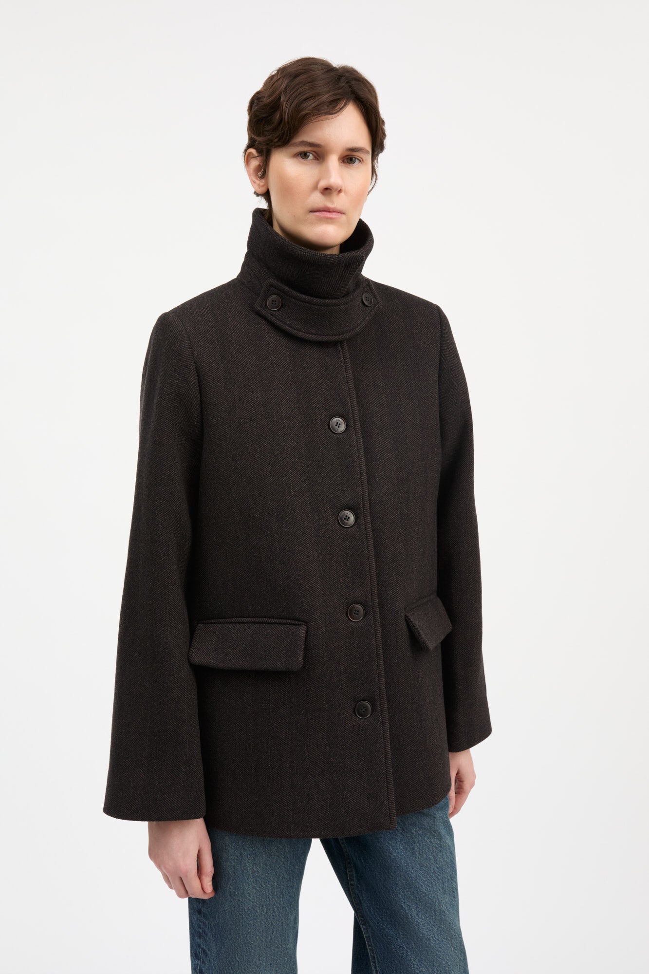 Skall Studio Alfred jacket Jacket Brown herringbone