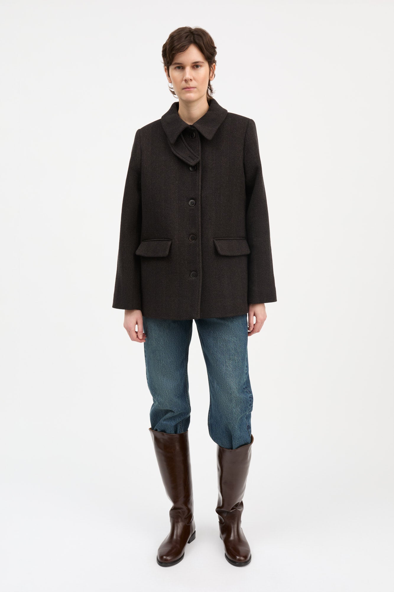 Skall Studio Alfred jacket Jacket Brown herringbone