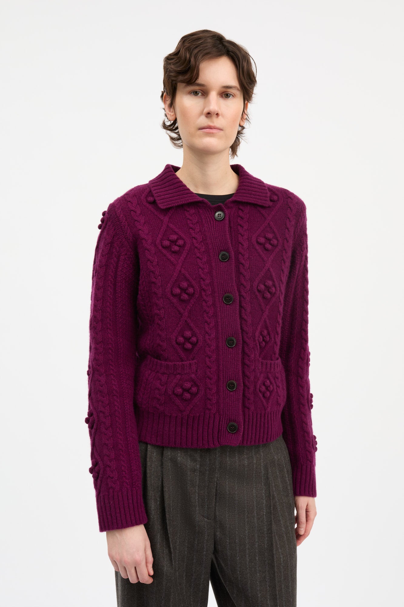 Skall Studio Alvilda cardigan Cardigan Dark berry