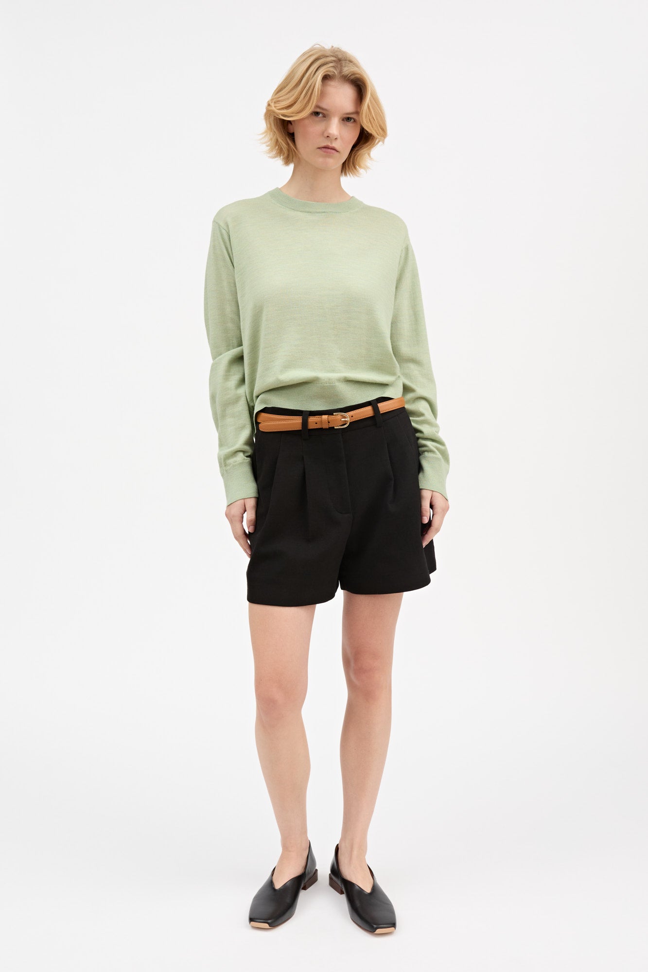 Skall Studio Amara o-neck jumper Jumper Light green mélange