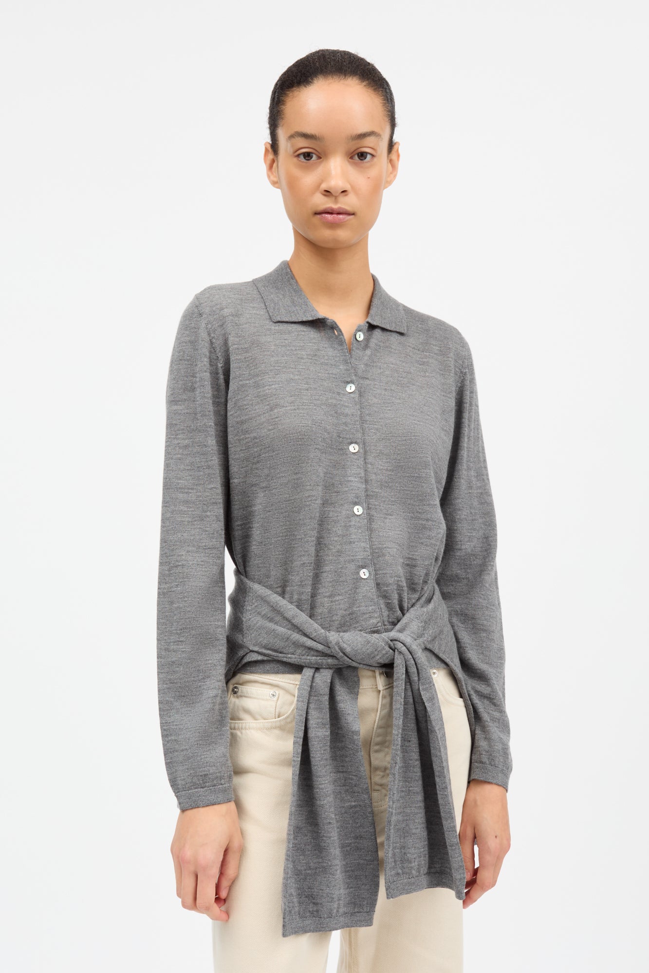 Skall Studio Amethyst cardigan Cardigan Grey melange