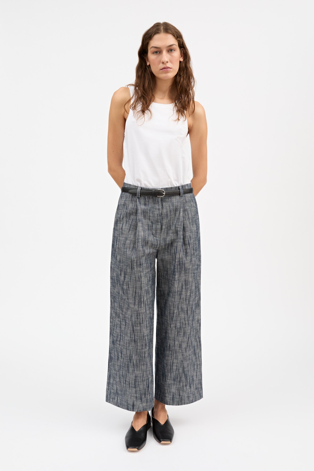 Skall Studio Bob trousers Pants Indigo/Linen