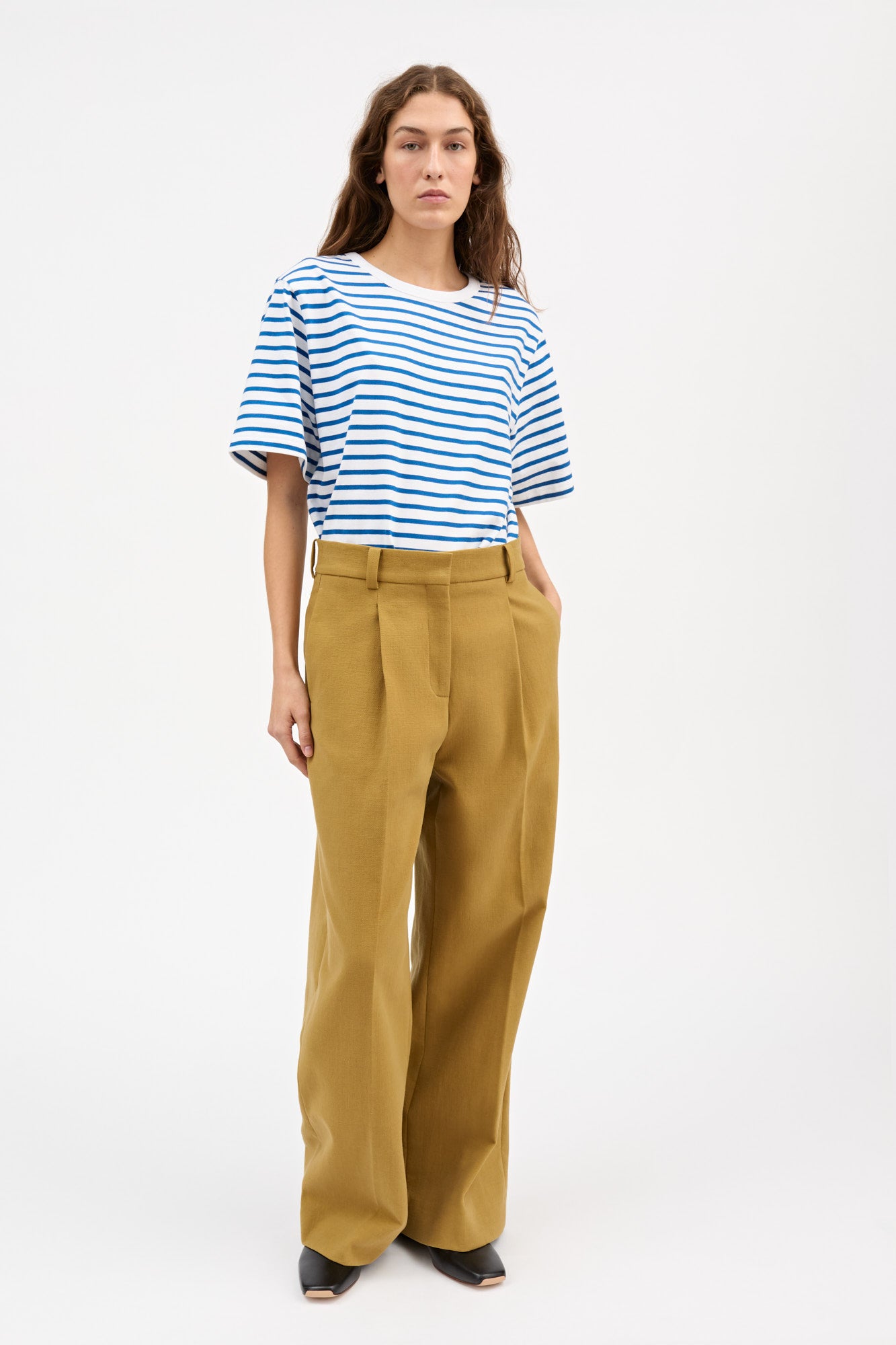 Skall Studio Boyfriend tee Tee Classic blue/Optic white stripe