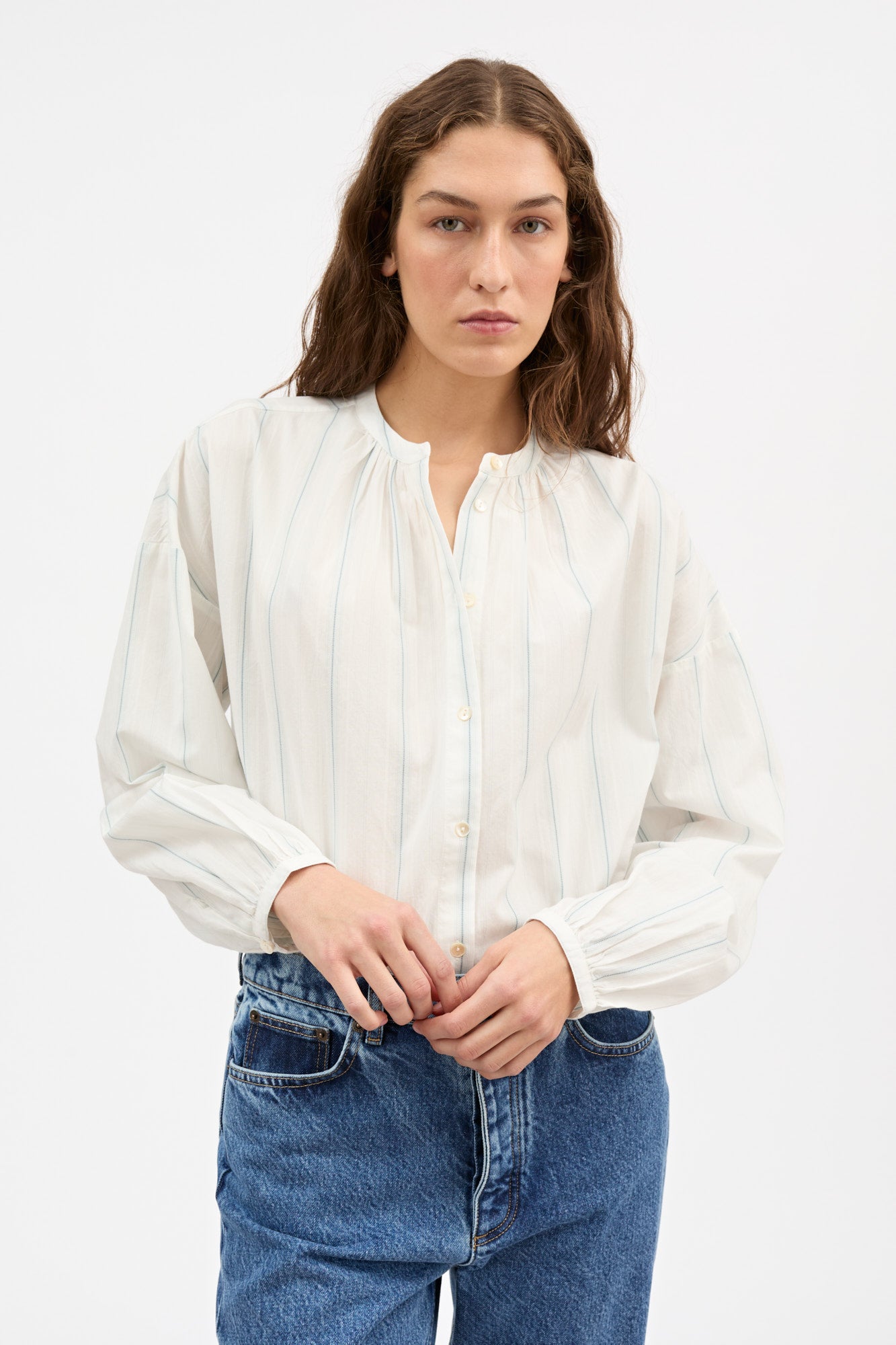 Skall Studio Cilla shirt Shirt White/Navy stripe