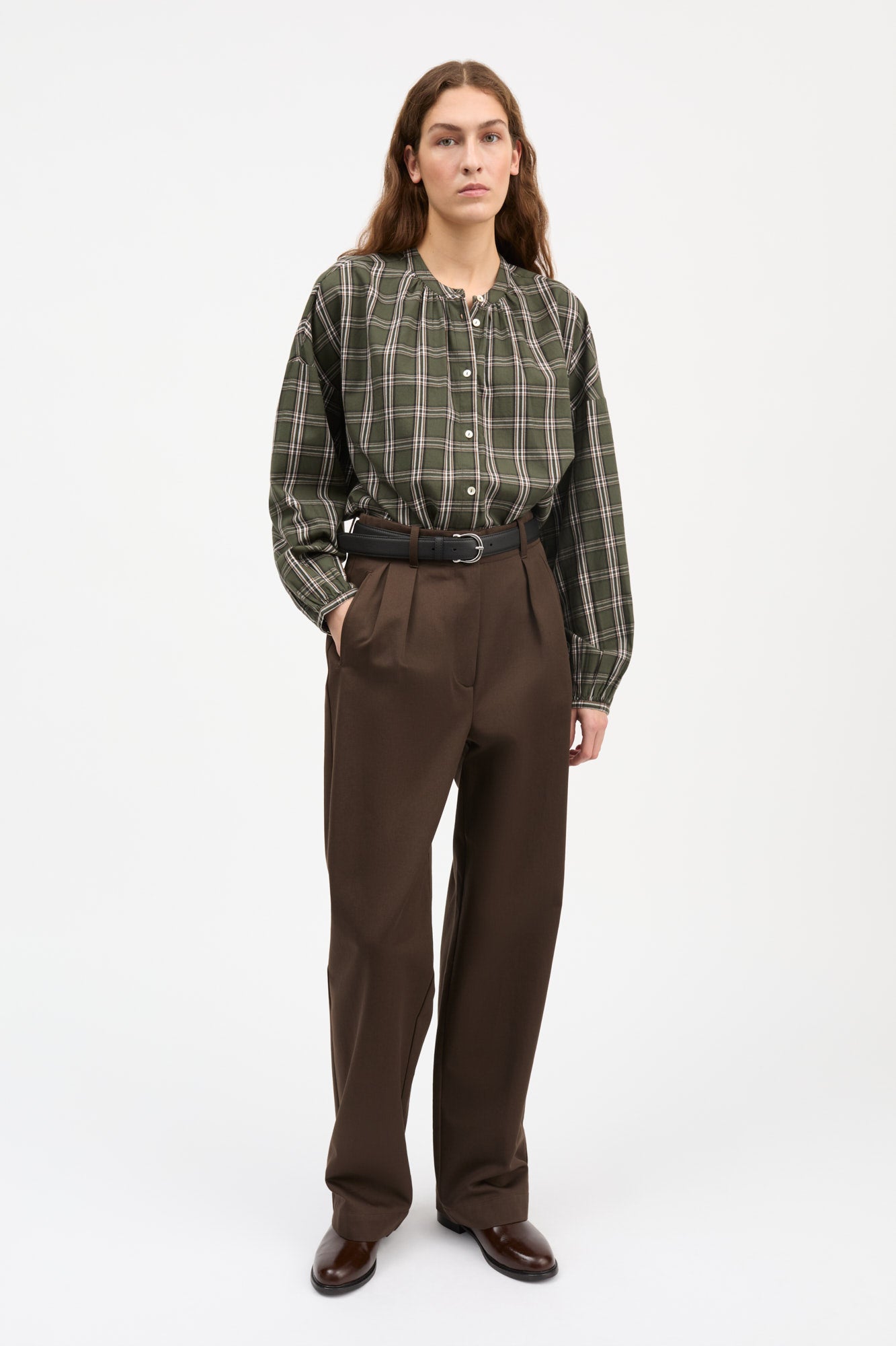 Skall Studio Cilla shirt Shirt Green/White check