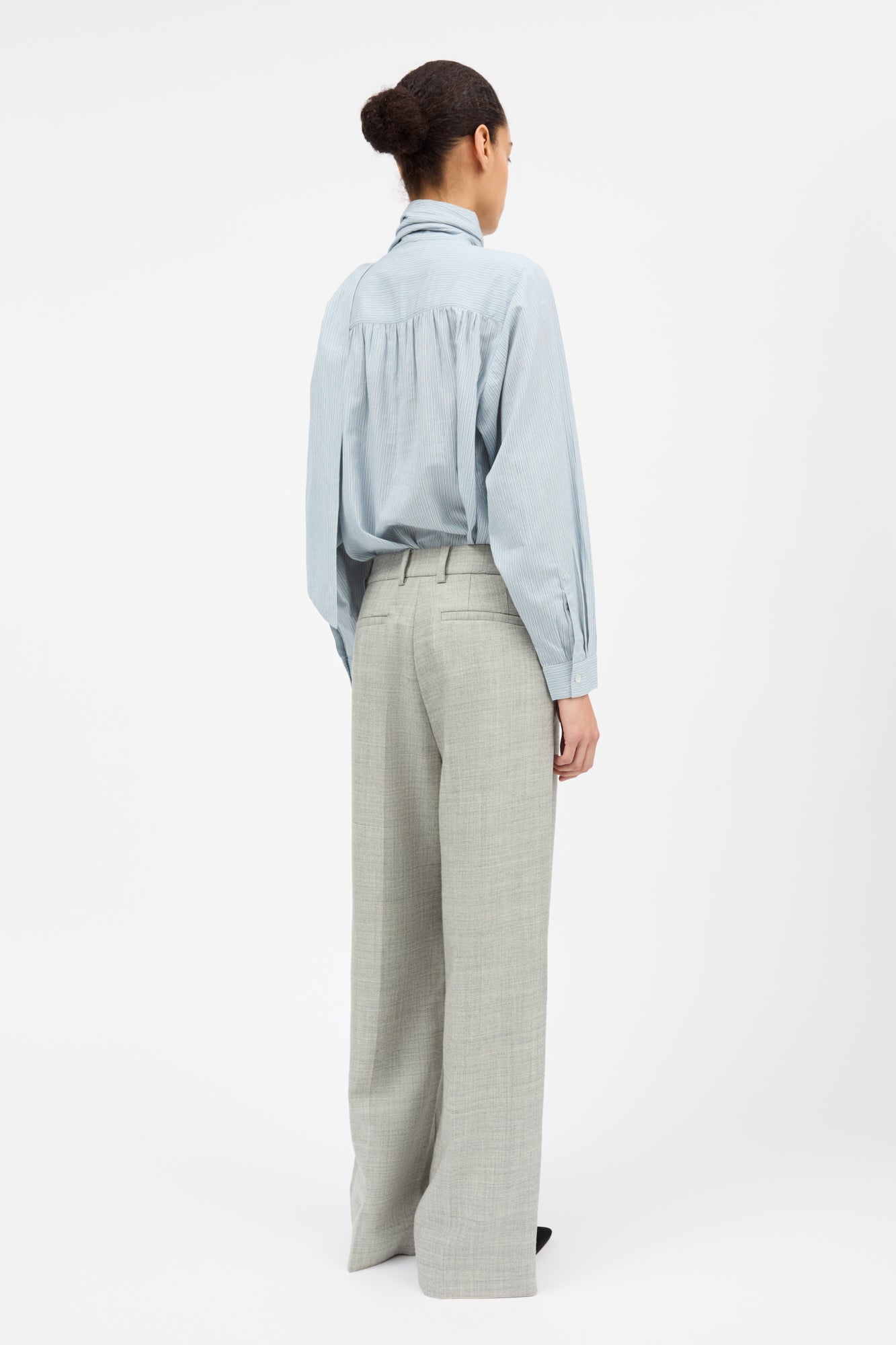 Skall Studio Dalia bow shirt Shirt Tiny blue stripe