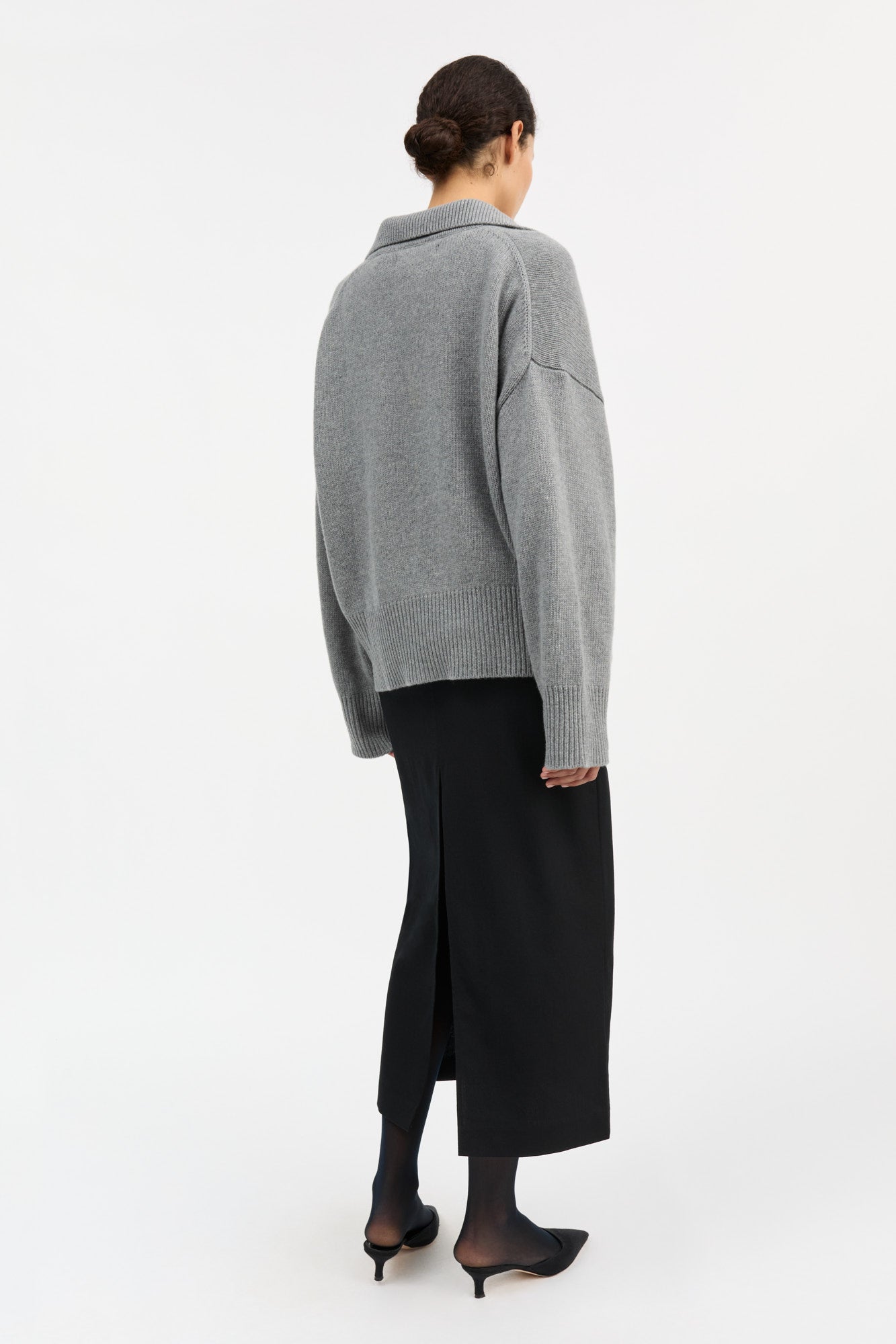 Skall Studio Dean V-neck jumper Jumper Grey melange