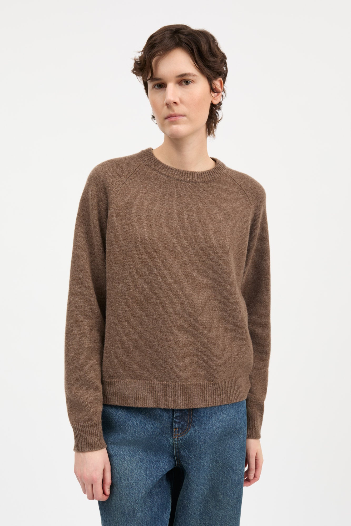 Skall Studio Drew o-neck Jumper Brown mélange
