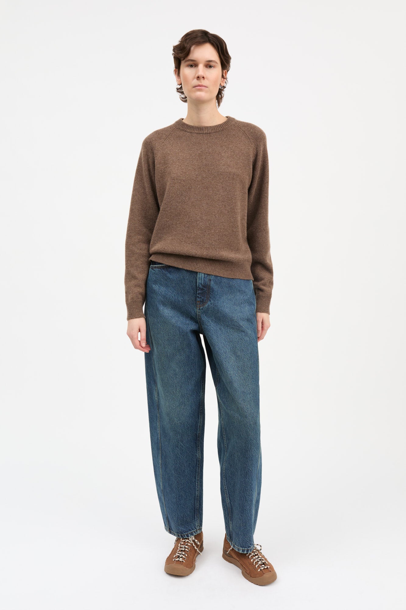 Skall Studio Drew o-neck Jumper Brown mélange