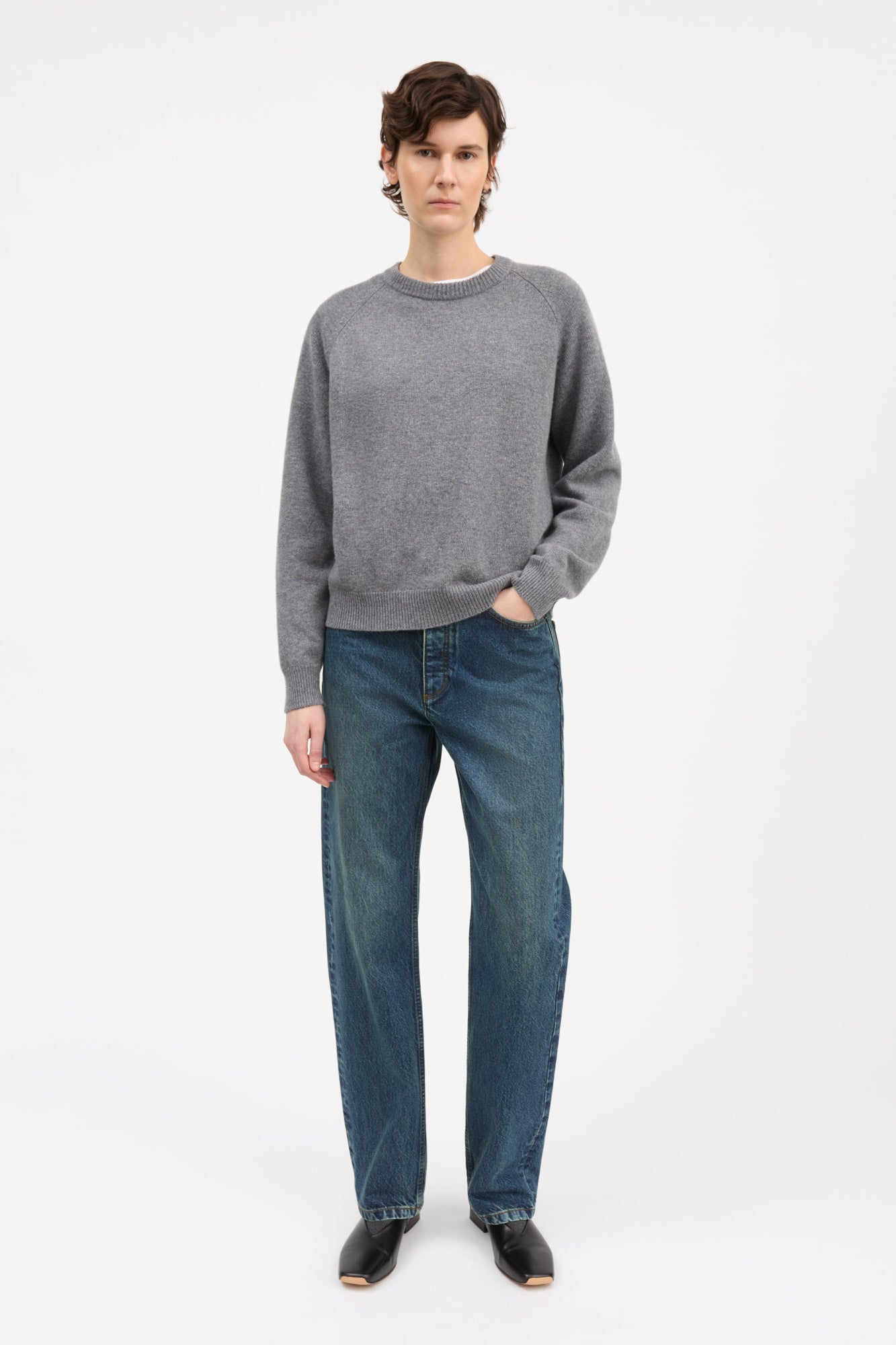 Skall Studio Drew o-neck Jumper Stone mélange