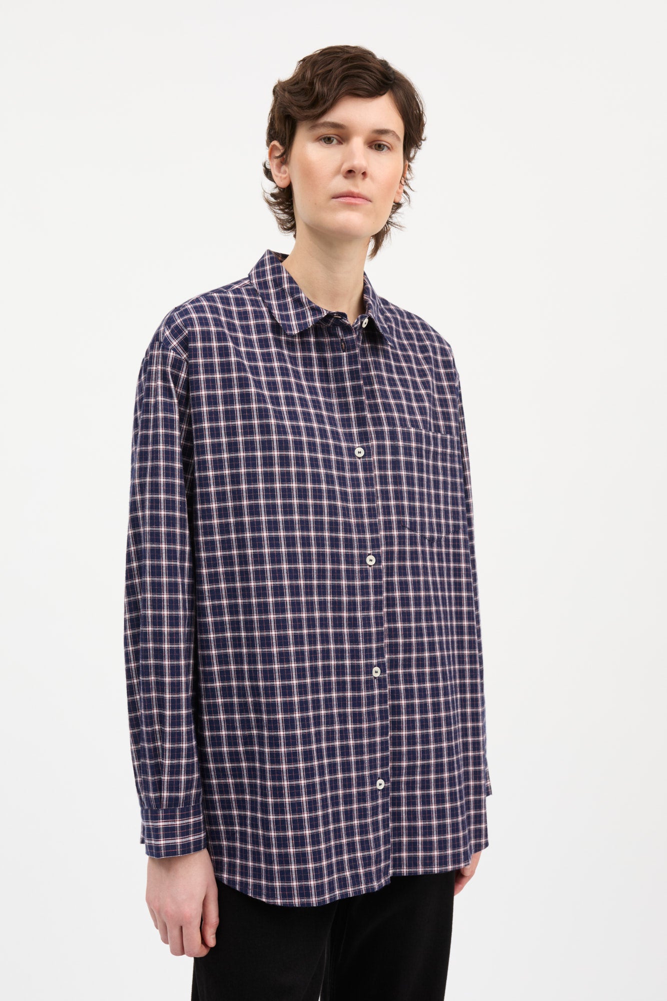 Skall Studio Edgar shirt Shirt Navy/White/Red check