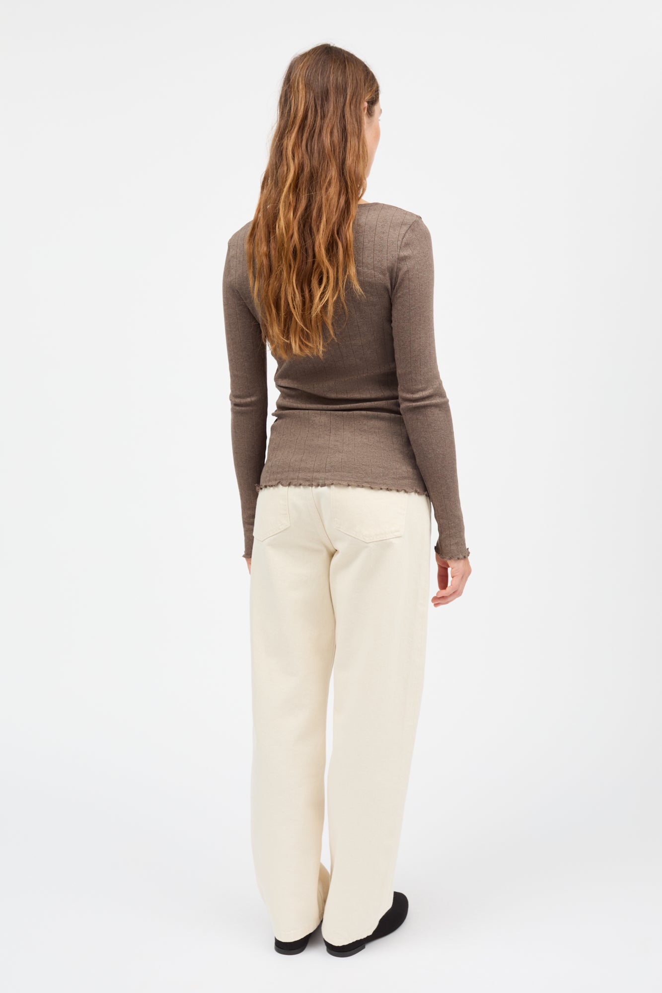 Skall Studio Edie blouse Tee Brown mélange