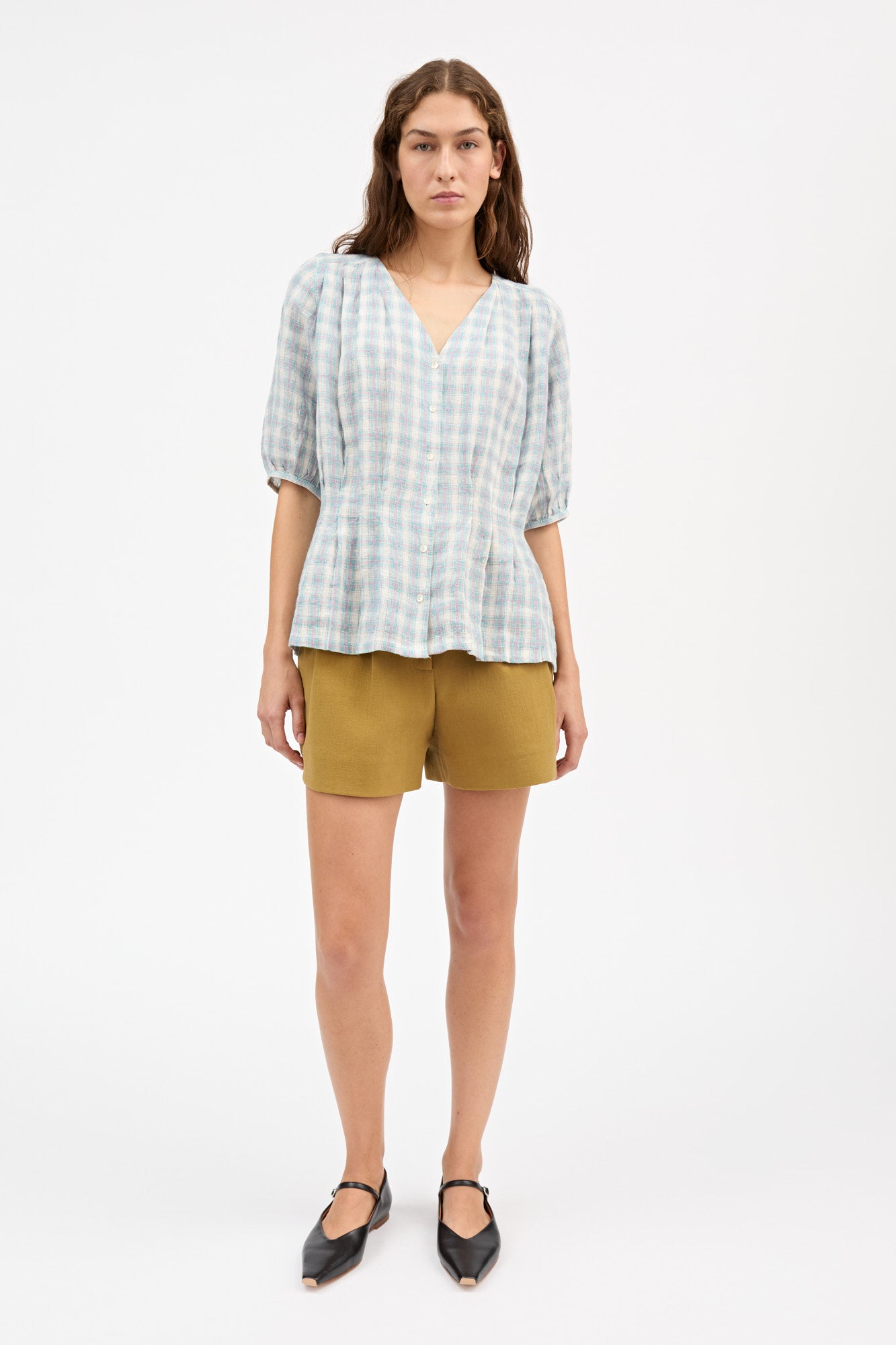 Skall Studio Elvira blouse Blouse Purple/blue check