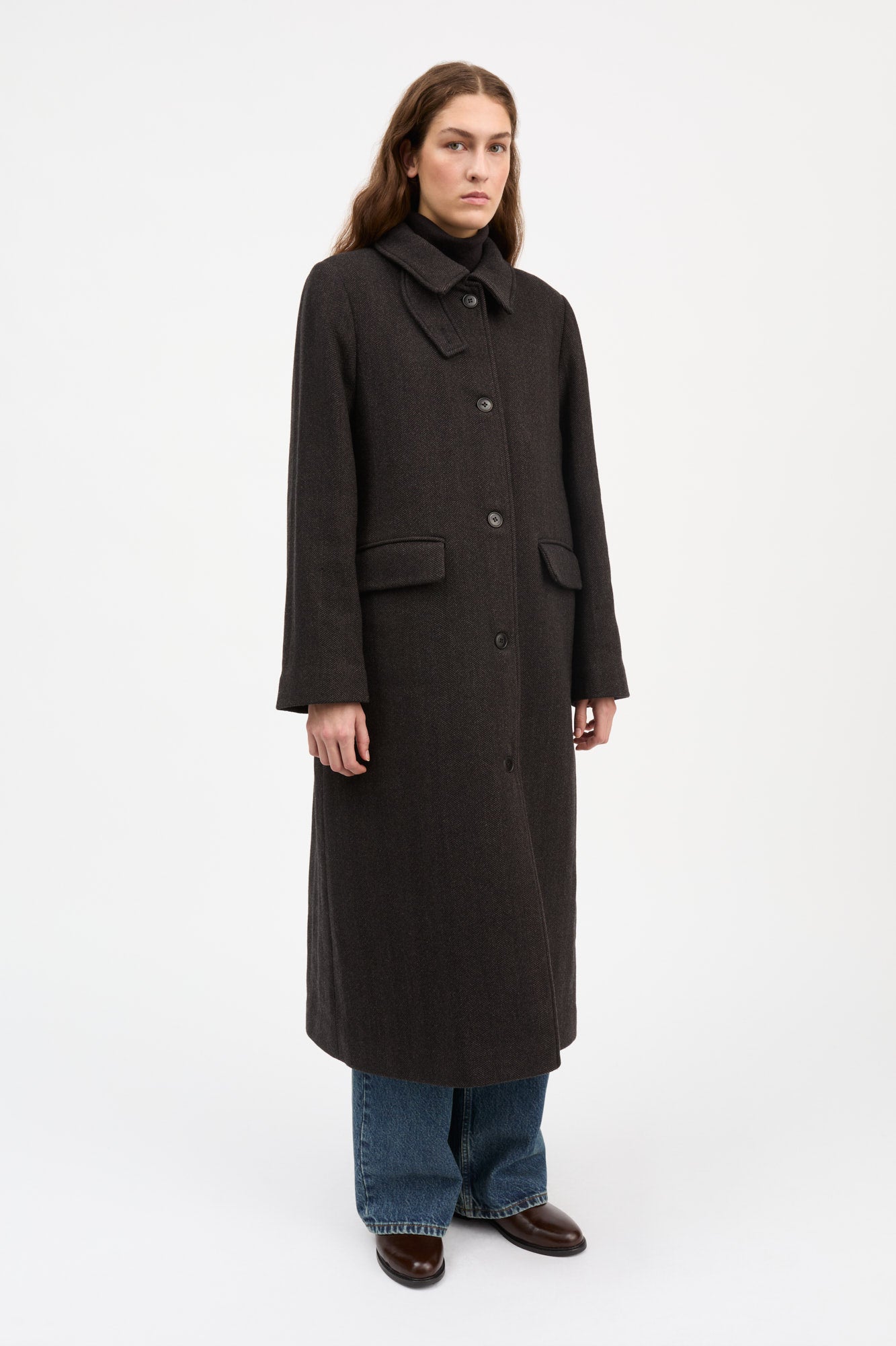 Skall Studio Ernest coat Coat Brown herringbone