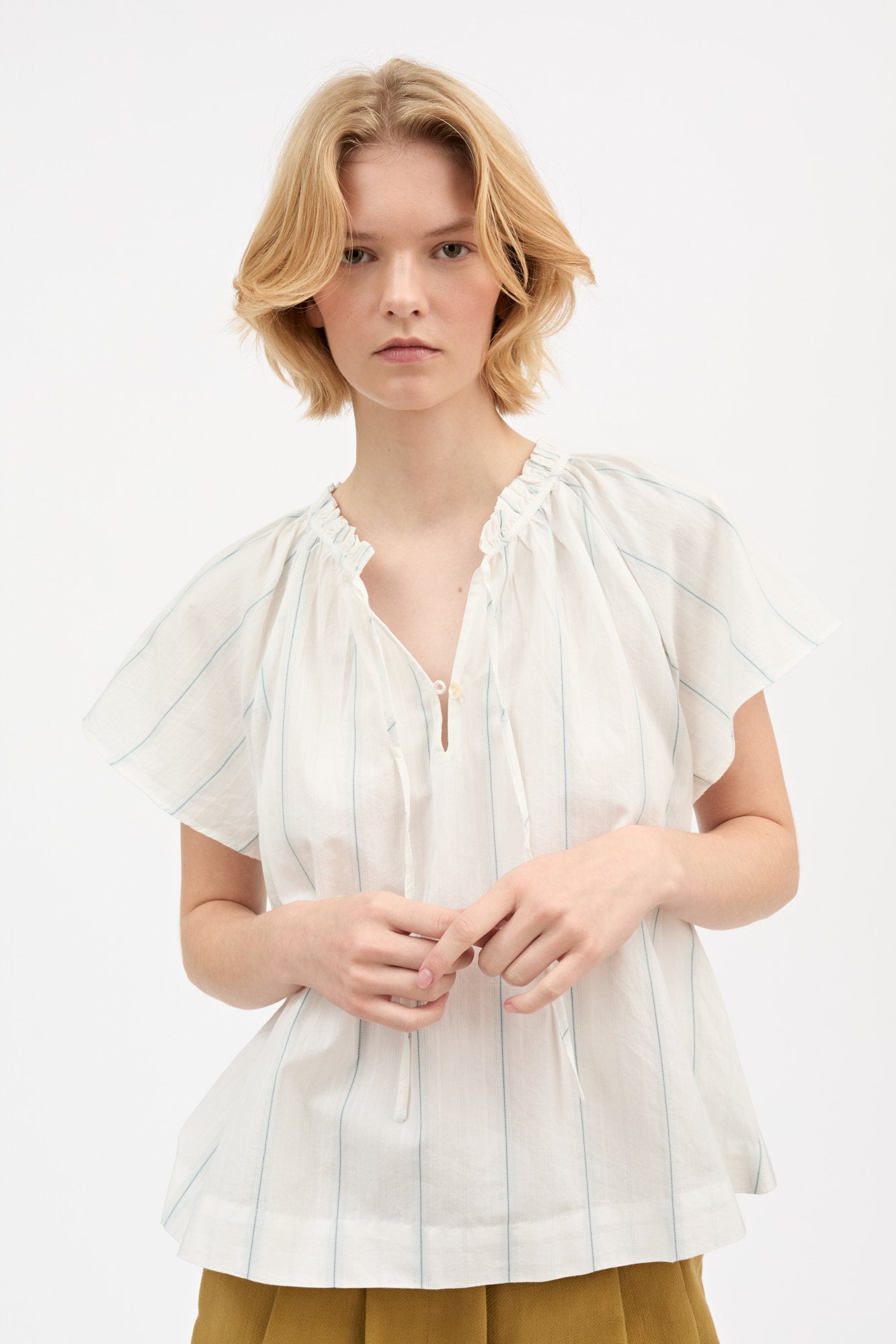 Skall Studio Gabrielle blouse Blouse White/Navy stripe