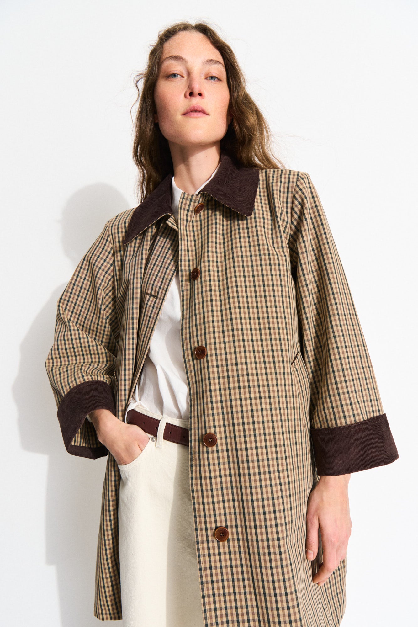 Skall Studio Gaby mac coat check Coat Brown/beige check