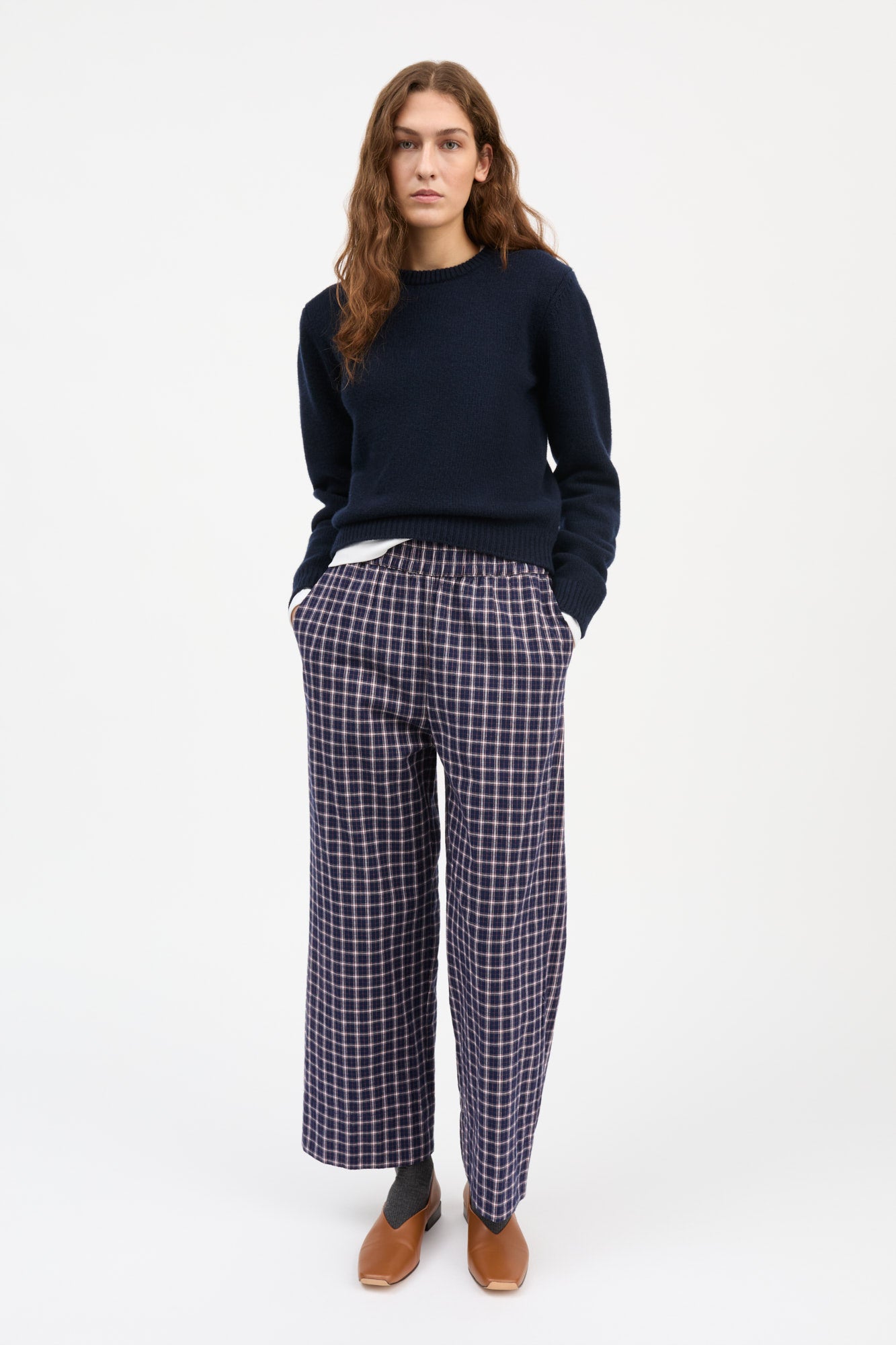 Skall Studio Jasmine pants Pants Navy/White/Red check