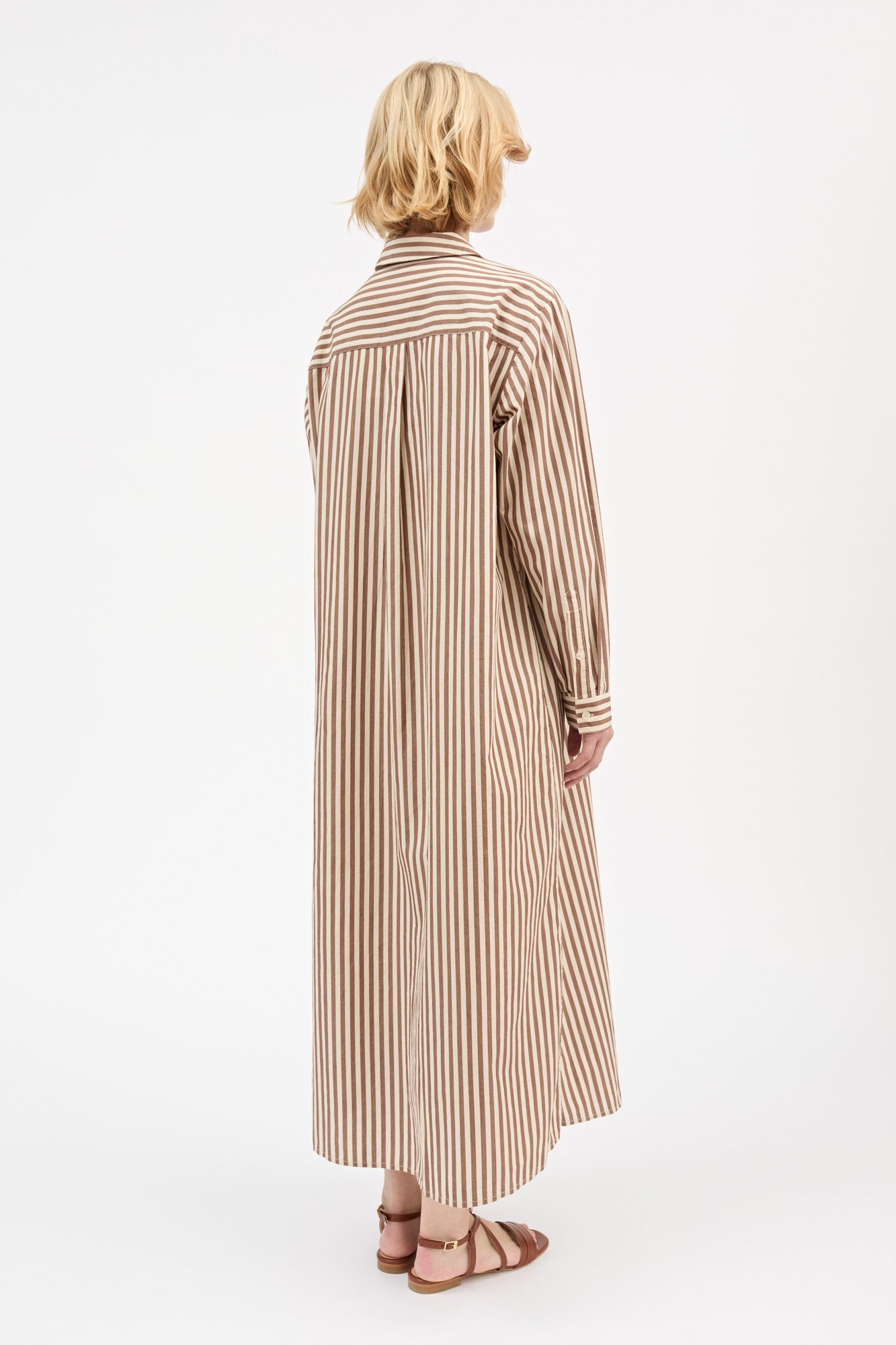 Skall Studio Leigh shirtdress Dress Brown/Ecru stripe