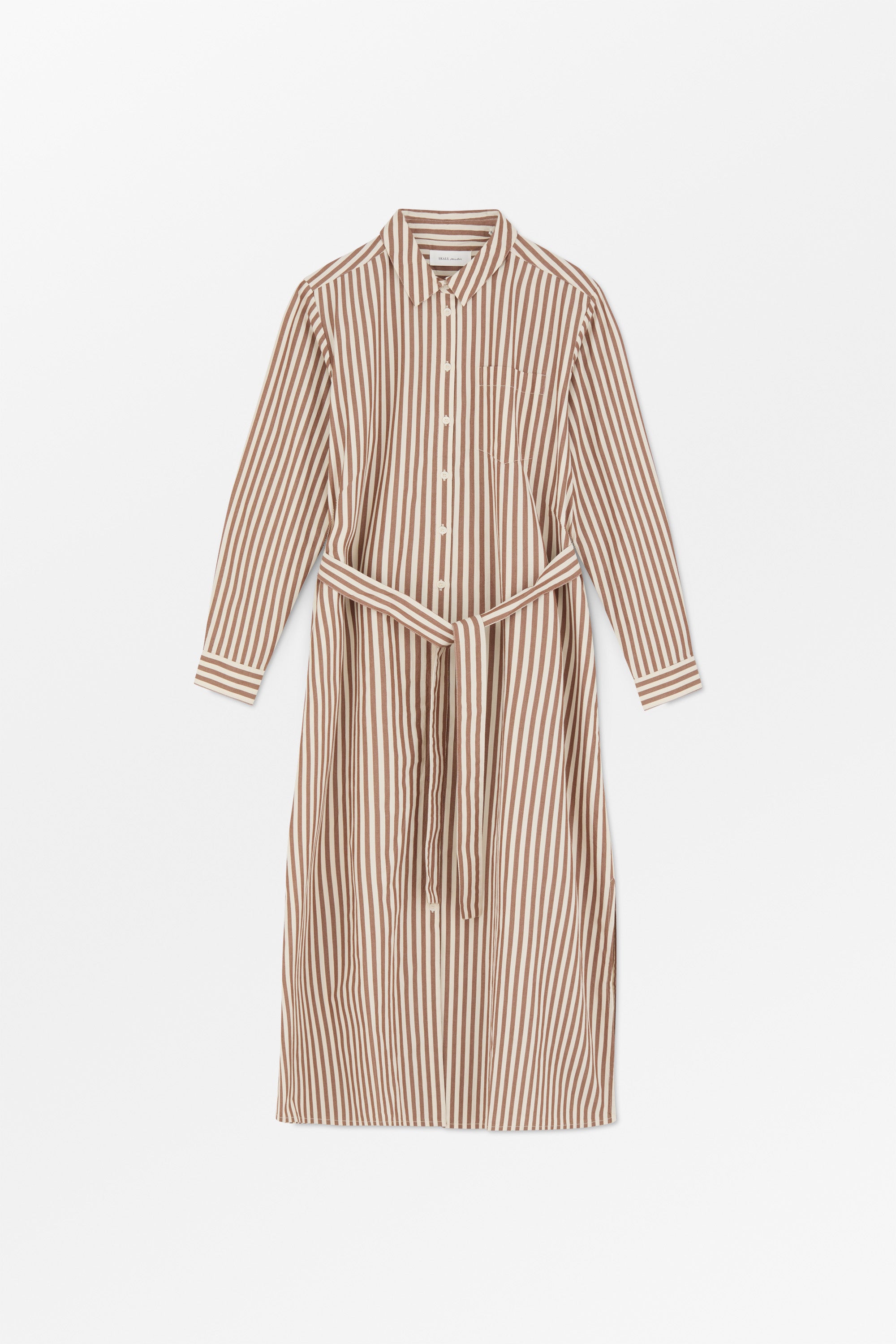 Skall Studio Leigh shirtdress Dress Brown/Ecru stripe