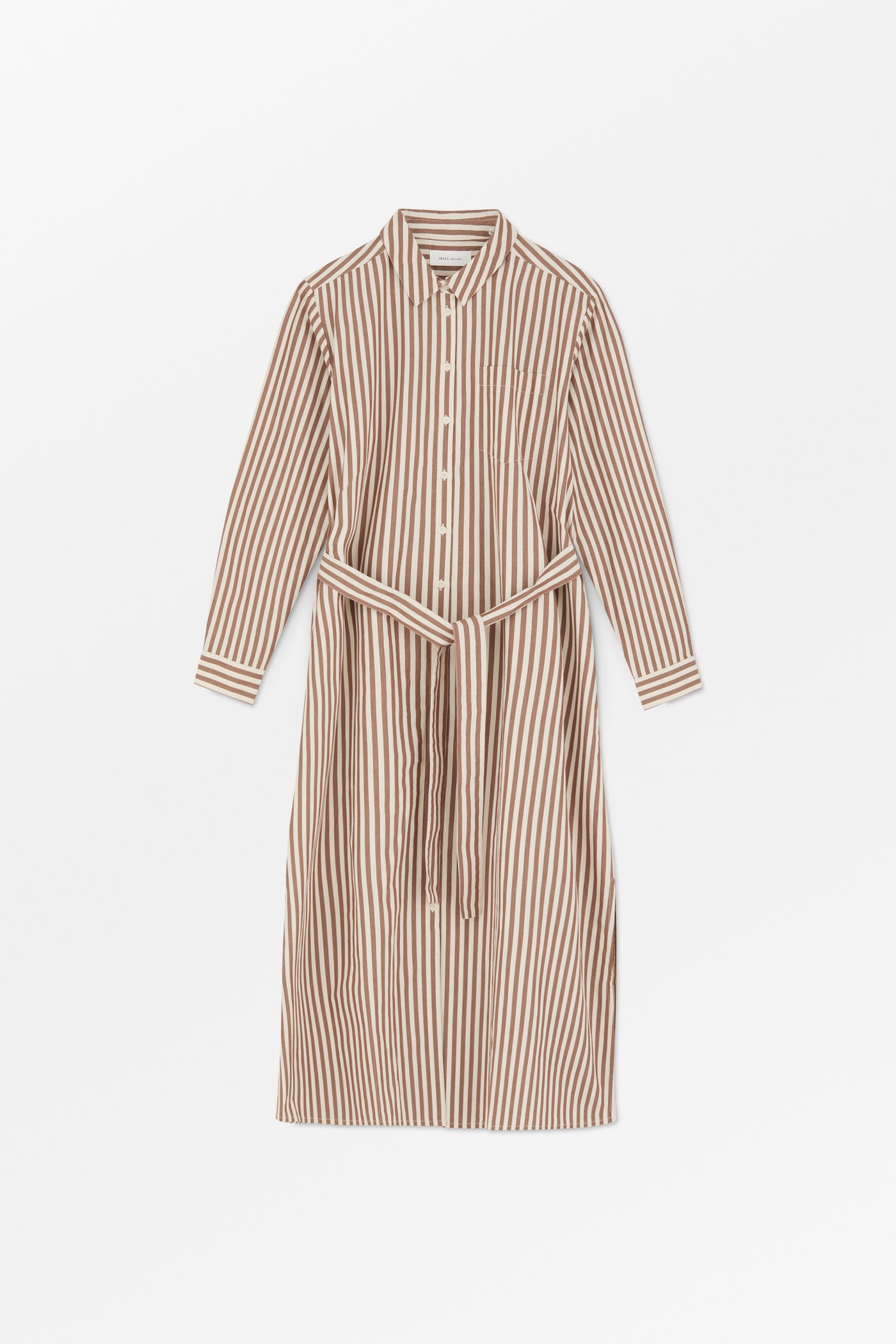 Skall Studio Leigh shirtdress Dress Brown/Ecru stripe