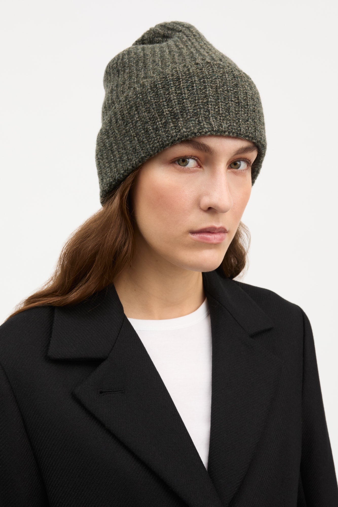 Skall Studio Leya beanie Beanie Deep green mélange