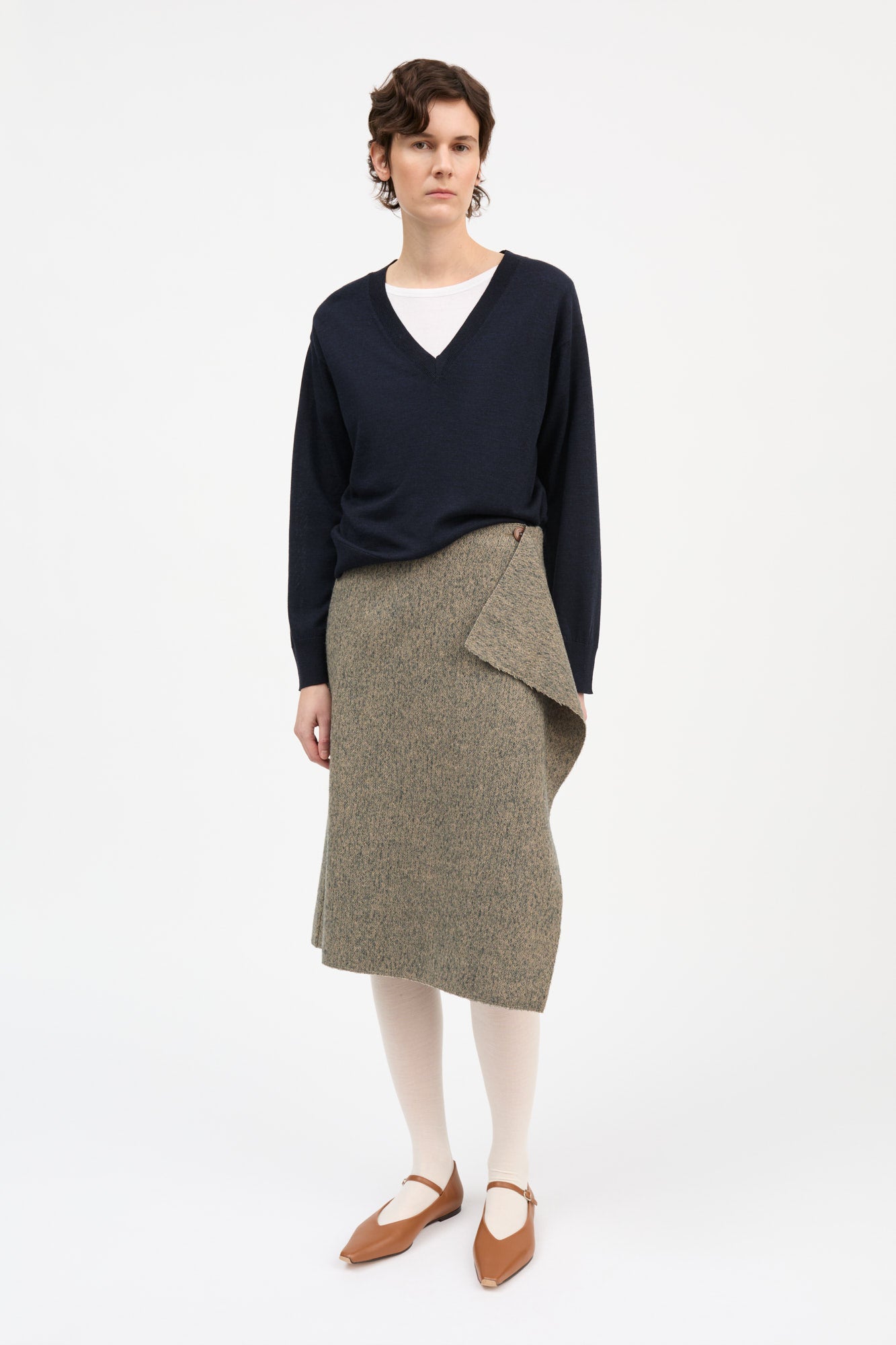 Skall Studio Margaret skirt Skirt Brown/Grey herringbone
