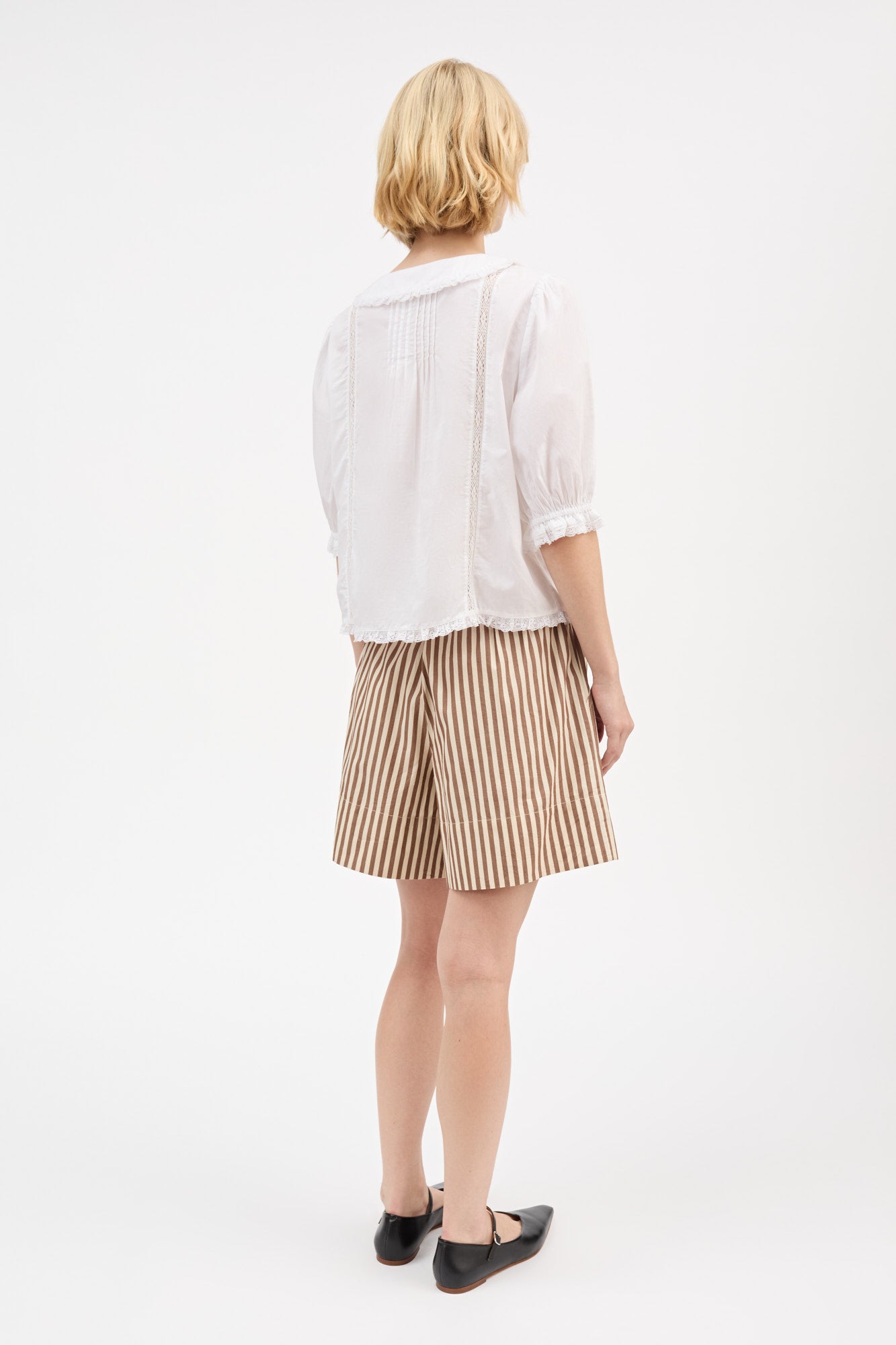 Skall Studio Vetiver shorts Shorts Brown/Ecru stripe