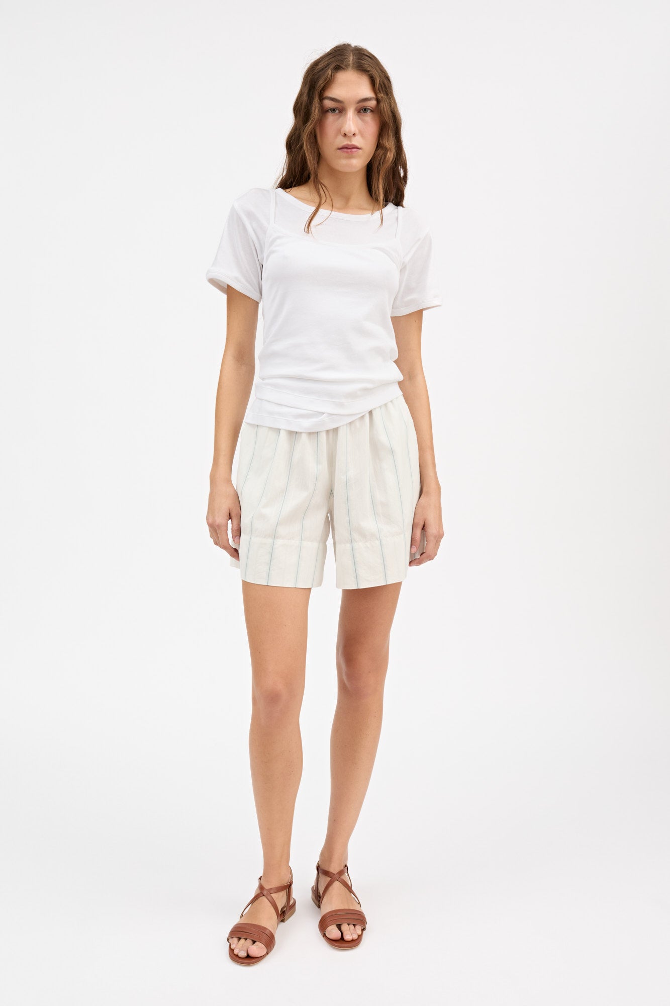 Skall Studio Vetiver shorts Shorts White/Navy stripe
